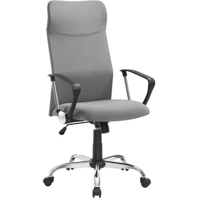 SONGMICS Office Chair, Ergonomic Desk Chair, Swivel Chair, Upholstered Seat, Adjustable Height, Tilt Function, Dove Grey