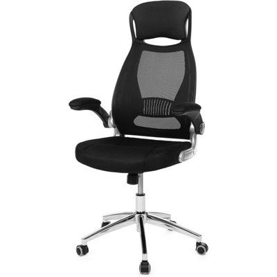 SONGMICS Office Chair High Back, Desk Chair, Mesh Office Chair, Swivel Desk Chair, Flip up Armrests, Black