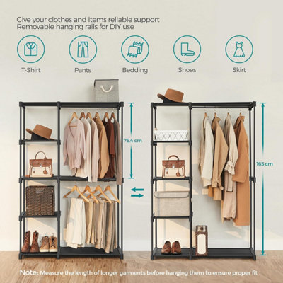 SONGMICS Open Wardrobe System, Modular Clothes Storage with Multiple ...