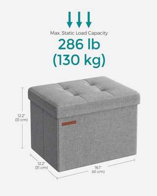 SONGMICS Ottoman Box, Foldable Footrest with Interior Organization for ...