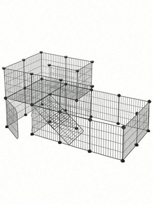 SONGMICS Pet Fence, 2 Levels, Modular Pet Enclosure For Small Animals ...