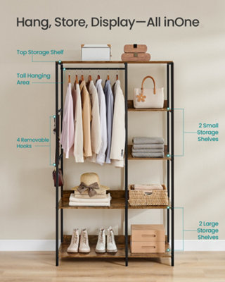 SONGMICS Portable Clothes Wardrobe, Foldable Closet, Clothes Rack ...
