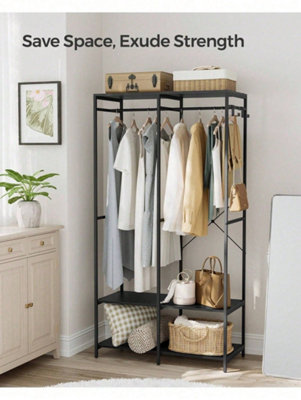 SONGMICS Portable Clothes Wardrobe, Foldable Closet,Clothes Rack ...