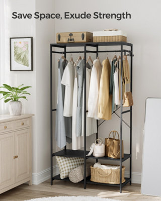 SONGMICS Portable Clothes Wardrobe, Foldable Closet,Clothes Rack ...