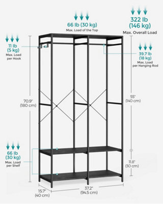 SONGMICS Portable Clothes Wardrobe, Foldable Closet,Clothes Rack ...