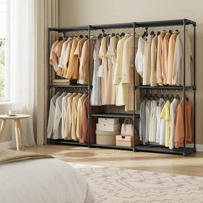 SONGMICS Portable Large Open Wardrobe, Freestanding Closet with