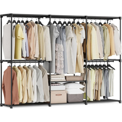 SONGMICS Portable Large Open Wardrobe, Freestanding Closet with Hanging ...