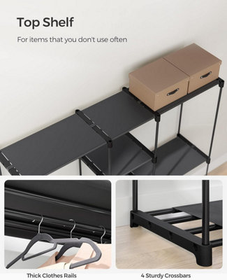 SONGMICS Portable Open Wardrobe, Clothes Rack, Freestanding Wardrobe ...