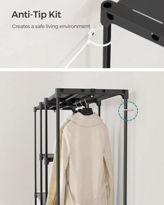 SONGMICS Portable Open Wardrobe, Clothes Rack, Freestanding Wardrobe ...