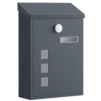 Songmics Post Box, Wall Mounted Letterbox, Mailbox with Sloped Roof ...