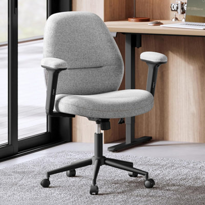 SONGMICS Premium Work Chair, Cross Base Design with Comfort Features, Dove Grey