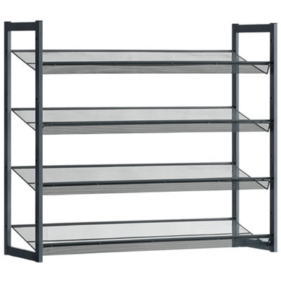 SONGMICS Shoe Rack, 8-Tier Stackable Shoe Storage Shelf, Metal Shoe ...
