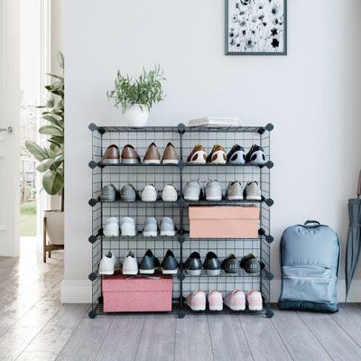 SONGMICS Shoe Rack,Rectangular Cube Organiser,Modular DIY Storage Shelf ...
