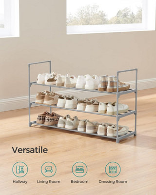 SONGMICS Shoe Storage, 3-Level Metal Rack System with Multi-Purpose ...