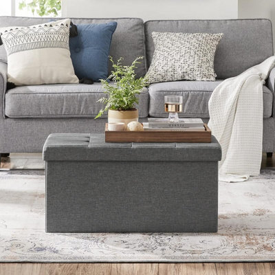 SONGMICS Soft Bench with Storage, Foldable Ottoman featuring Lid ...