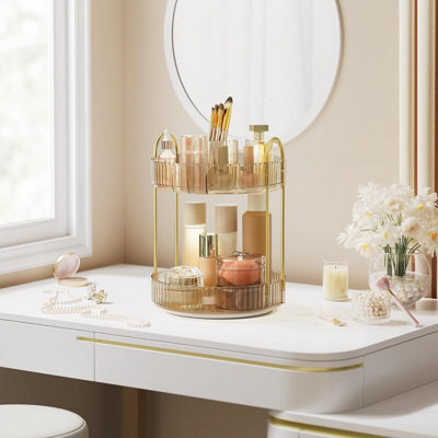 SONGMICS Spinning Beauty Storage, Rotating Makeup Organizer Tower ...