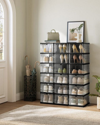 SONGMICS Storage Kit, 18-Unit Shoe and Storage Organization, Foldable ...