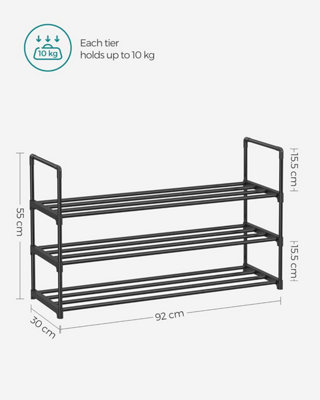 Costway 3-Tier Wood Shoe Rack Freestanding Shoe Storage Organizer Heavy