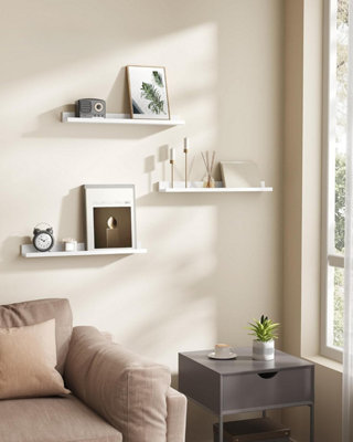 SONGMICS Trio of Wall Shelves Ledge, Set of 3 Floating Shelves ...