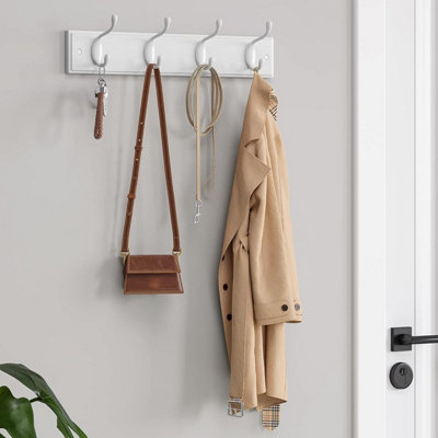 SONGMICS Wall Hook Set of Two, Mounted Coat Racks, Dual Metal Hooks ...