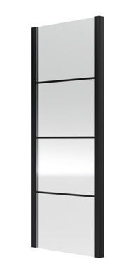 Sonic 8mm Toughened Safety Glass Shower Side Panel, Black, 800mm - Balterley