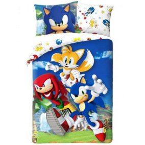Sonic the Hedgehog Team 100% Cotton Single Duvet Cover and Pillowcase Set - European Size