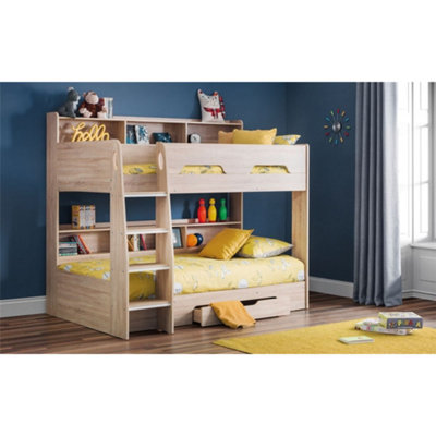 Sonoma Oak Book Case Bunk Bed 3ft (90cm)