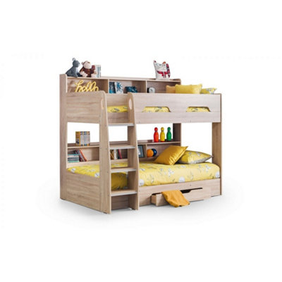 Sonoma Oak Book Case Bunk Bed 3ft (90cm)