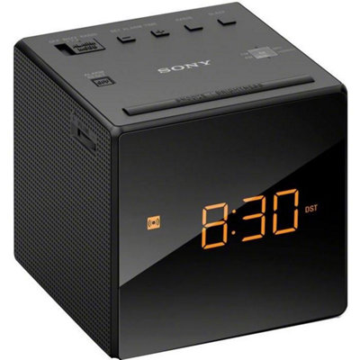 SONY ICF-C1 BLACK / White LCD Alarm Clock Auto Set Radio Dimmer Sleep Timer
