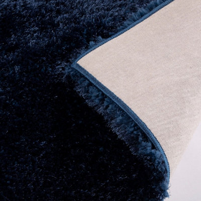 Sophia 120x170cm Navy Polyester Shaggy Rug