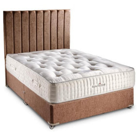 Sophia Briar-Rose Amber 1000 Pocket Sprung Natural Wool Bamboo Bed Set 5FT King Continental - Wool Chestnut