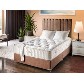 Sophia Briar-Rose Charlotte 1000 Pocket Sprung Natural Cotton Tencel Bed Set 3FT Single 2 Drawers Side - Wool Chestnut