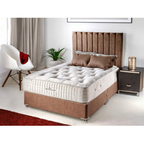 Sophia Briar-Rose Clarissa 1000 Pocket Sprung Natural Cashmere Wool Bed Set 4FT Small Double Continental - Wool Chestnut