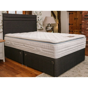 Sophia Briar-Rose Nova 1000 Pocket Sprung  Cushioned Pillow Top Memory Foam Bed Set 2FT6 Small Single 2 Drawers Side - Naple Slate
