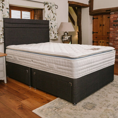 Sophia Briar-Rose Nova 1000 Pocket Sprung  Cushioned Pillow Top Memory Foam Bed Set 5FT King 4 Drawers - Naples Slate