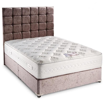Sophia Briar-Rose Pandora 3000 Pocket Sprung Memory Foam Bed Set 4FT Small Double Large End Drawer- Plush Velvet Pink