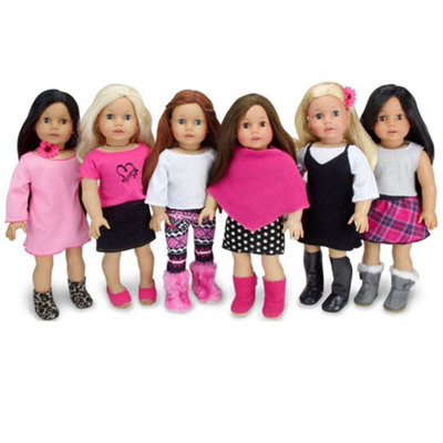 Sophia's by Teamson Kids 11 Piece Spring Set for 18" Dolls, Pink/Black