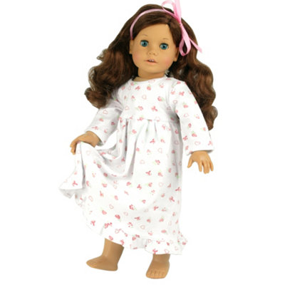 Sophia's Flannel Pajama & Slippers Set for 18'' Dolls, Pink, 1