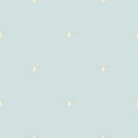 Sophie Allport Blue Bees Pearl effect Embossed Wallpaper