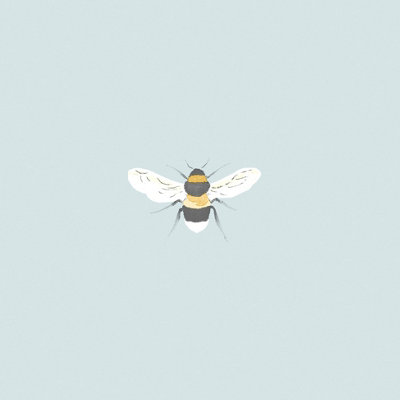 Sophie Allport Duck Egg Bees Pearl effect Embossed Wallpaper