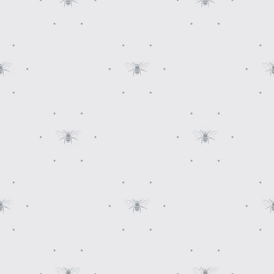 Sophie Allport Grey Bees Pearl effect Embossed Wallpaper
