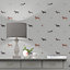 Sophie Allport Grey Dogs Pearl effect Embossed Wallpaper