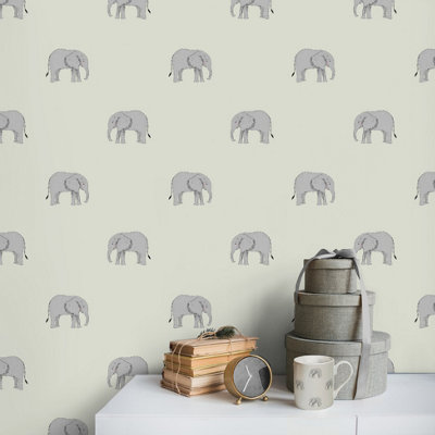 Sophie Allport Sage Wildlife Pearl effect Embossed Wallpaper