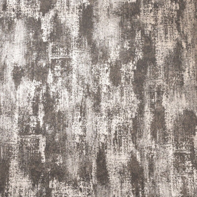 Sophie Laurence Industrial Distressed Concrete Charcoal MetallicCopper Wallpaper