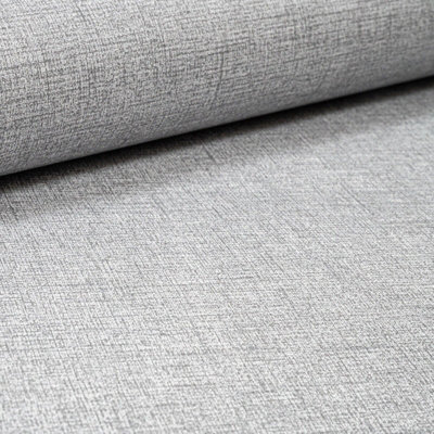 Sophie Laurence Plain Linen Effect Texture Silver Grey Heavyweight Wallpaper