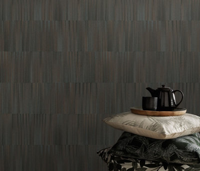 Sophisticated Modern Geometric in Brown Paste the Wall Vinyl Wallpaper