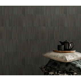 Sophisticated Modern Geometric in Brown Paste the Wall Vinyl Wallpaper