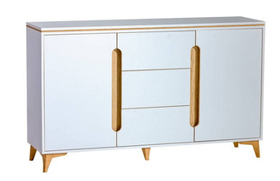 Sophisticated Storage: Gappa Sideboard Cabinet, White & Mountain Ash, H906mm W1500mm D400mm