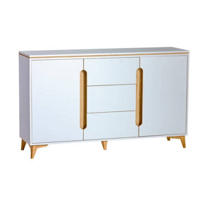 Sophisticated Storage: Gappa Sideboard Cabinet, White & Mountain Ash, H906mm W1500mm D400mm