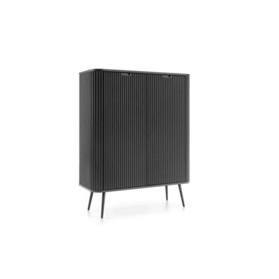 Sophisticated Zova Highboard Cabinet H1290mm W1030mm D390mm in Midnight Black - Chic Storage Marvel